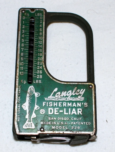 VINTAGE LANGLEY FISHERMAN'S De-Liar Model 208 Scale & Tape Measure $5