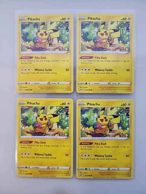 Pokémon TCG Pikachu Sword & Shield - Lost Origin 052/196 Reg Common NM/M Playset