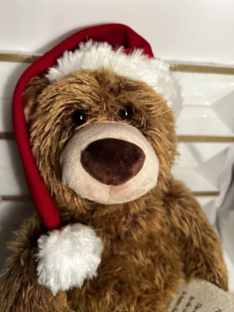 Gund Christmas Bear Santa Hat Animated Talking Story time