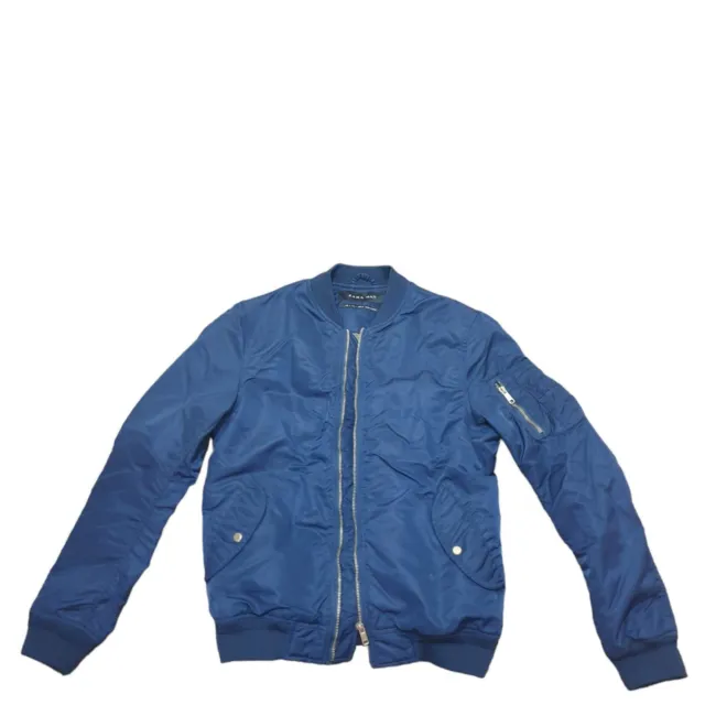 Zara Man Jacket Blue Bomber  Jacket Coat. Mens Size Small