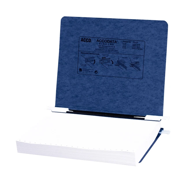 Wilson Jones Presstex Data Binder With Retractable Hooks, 11" x 8 1/2" Dark Blue