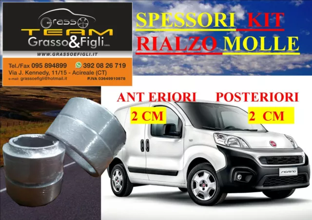 Spessori Molle Rialzo FIAT FIORINO QUBO 2008 ->  Avanti e Dietro 2 CM + 2 CM