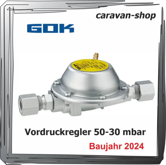 GOK Vordruckregler VDR 50/30 für Wohnwagen, Wohnmobil Caravan Gasanlage (truma)