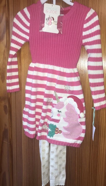 Maggie & Zoe Set Top Leggings  New Tags Age 4 Years Pinks Unicorn