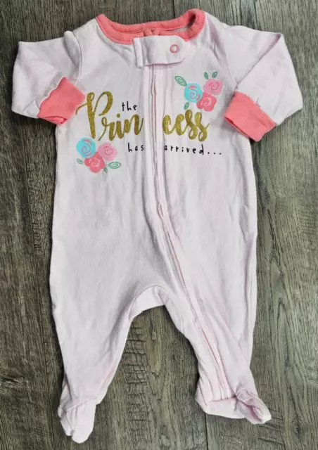 Baby Girl Clothes Gerber Preemie Pink Princess Footed Outfit
