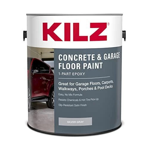 1-Part Epoxy Acrylic Concrete and Garage Floor Paint, Interior/Exterior, Sati...
