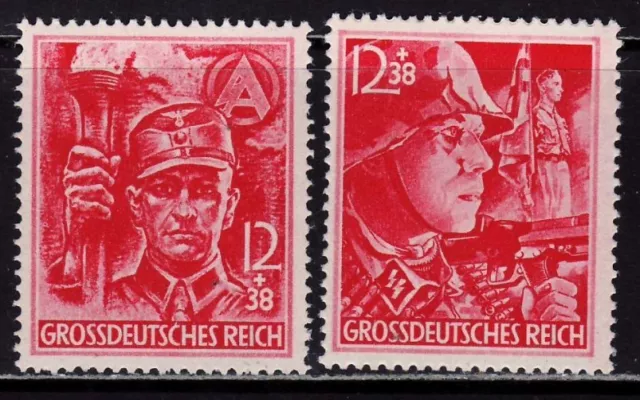 THIRD REICH 1945 Mi. #909-910 mint MNH SA/SS Stormtroopers stamp set! CV $108.00