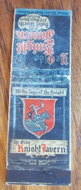Knight On Matchbook Matchcover: Ye Olde Knight Tavern (Buffalo, New York) -E13