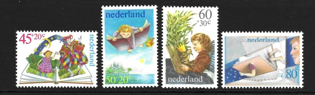 Netherlands- 1980 Annual Child Welfare stamps - children & books - MNH