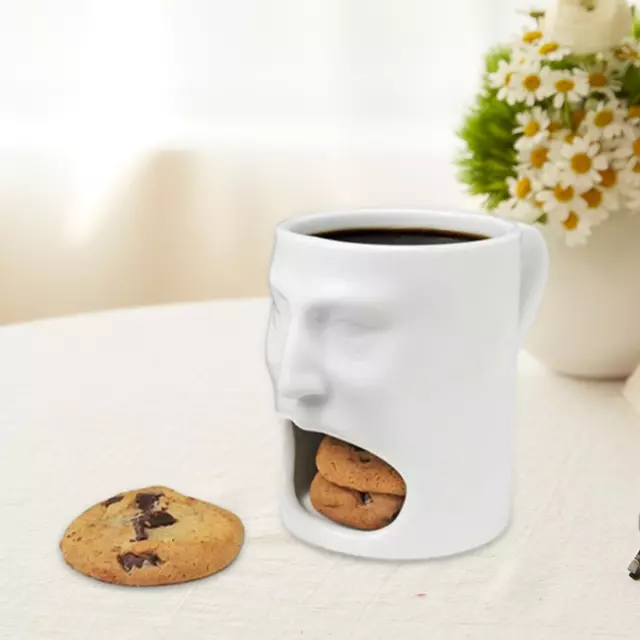 Tasse à Latte en céramique avec plateau porte-biscuits, bouche ouverte pour