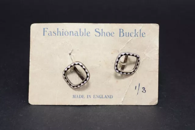 Antique Art Deco enamel shoe buckles circa.1920-30 ET