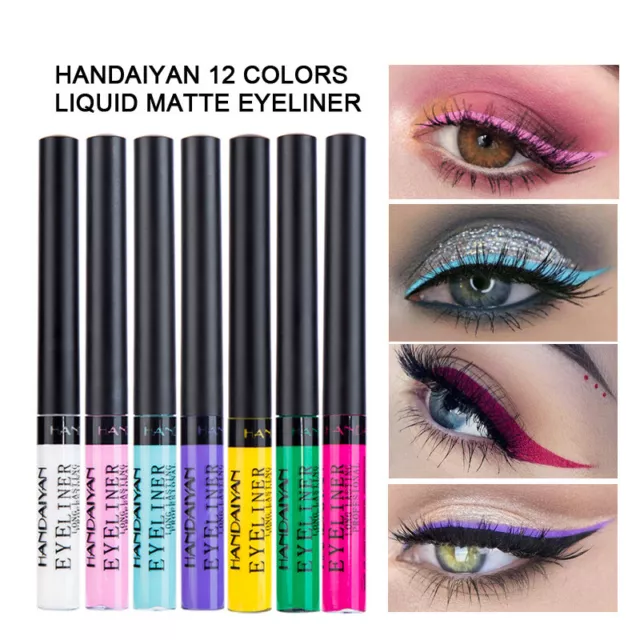 12 Colors Eye Makeup Bright Colorful Matte Liquid Eye Eyeliner Shadow Eyeshadow