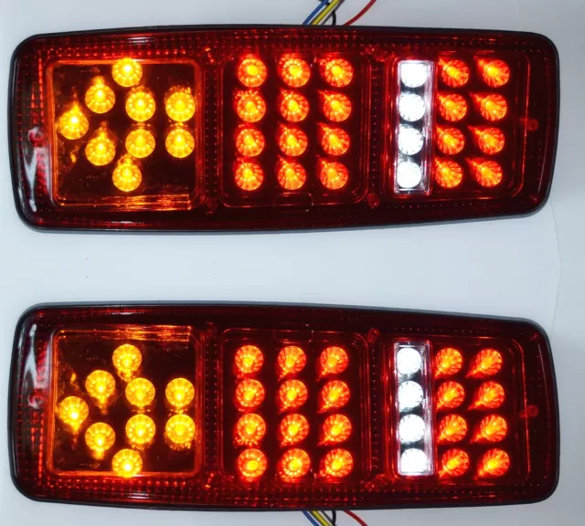 2 LED Rear tail lights 12V lamps for Caravan Truck Lorry Camper Tipper Van Bus