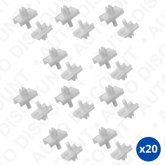 20 Clips De Garniture Pour BMW E34 - Réf. 51131946258 - Nylon Blanc - Paquet De 20