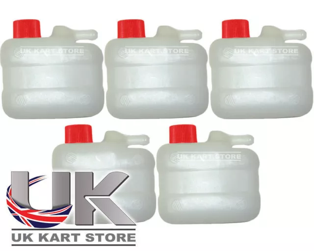 Réservoir de karting de débordement / récupération / bouteille avec bouchon rouge x 5 neuf Go Kart