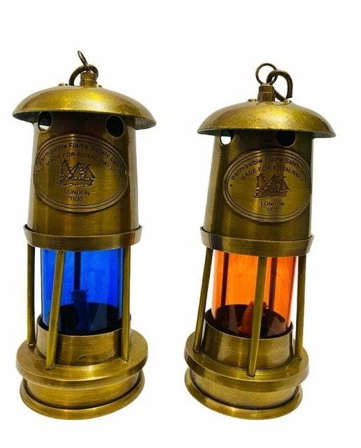 Nautische Lampe, 2er-Set, Antik-Messing, kleine Lampe, Vintage-Schiff,...