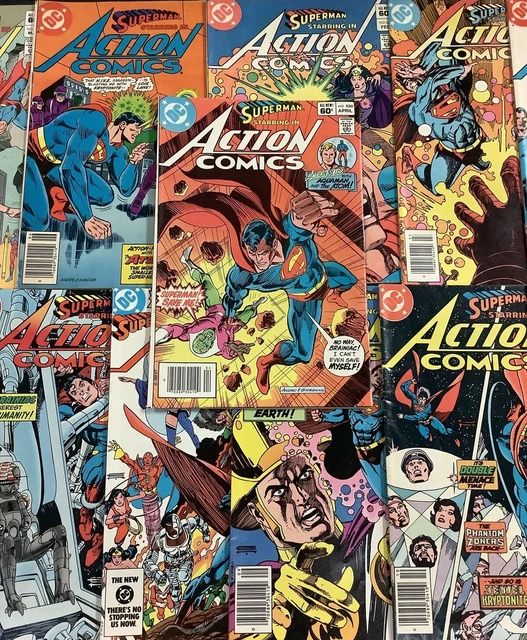 Action Comics #530-532 540-549 Superman Comic Book Lot Gil Kane Cvrs Jla Titans