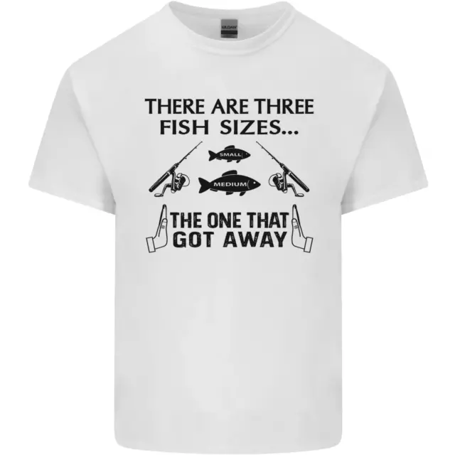 Three Fish Sizes Funny Fishing Fisherman Mens Cotton T-Shirt Tee Top