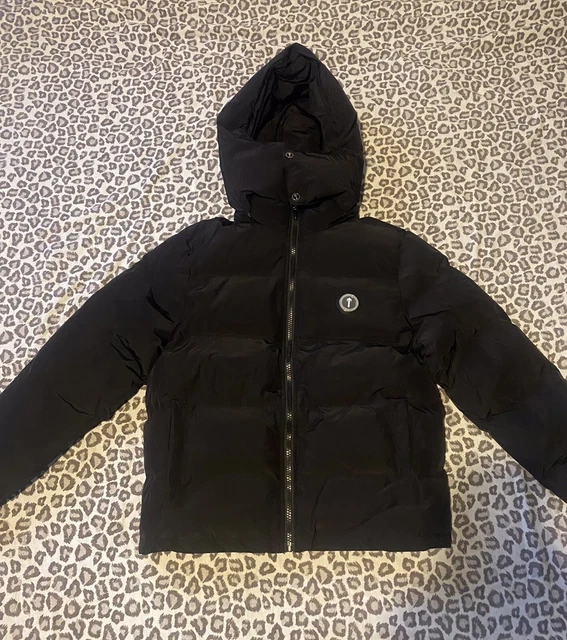 TRAPSTAR BLACK IRONGATE Detachable Hooded Puffer Jacket Size Small
