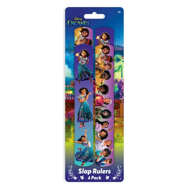 Disney Encanto Slap Bracelet Ruler, 4 Count, 6.5-inches Long by 1-inch Wide, Bir