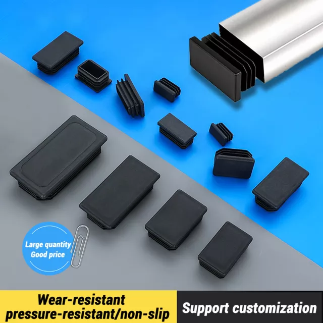 Square Plastic End Caps Blanking Plugs Box Section /Tube Inserts / Black