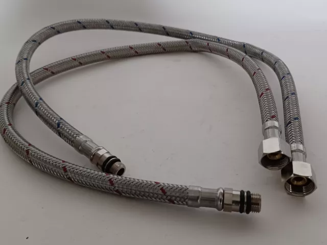 24" Kitchen Bathroom Faucet Water Hose Cold/Hot Braided Water Pipe 3/8