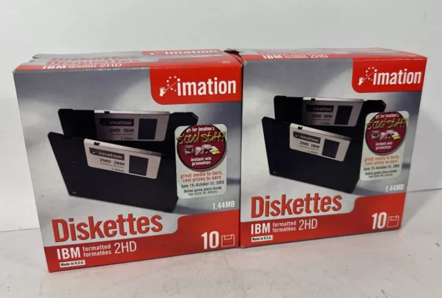 Cantidad de 2 nuevos disquetes Imation 1,44 MB 2HD 10 paquetes