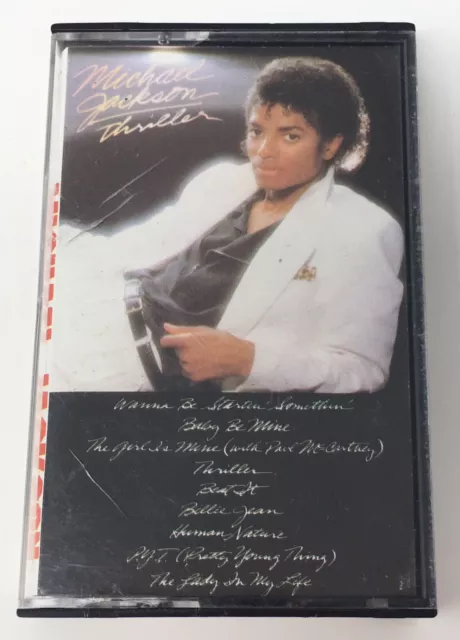 MICHAEL JACKSON “THRILLER” Cassette Tape Original 80s Cream Shell Epic ...