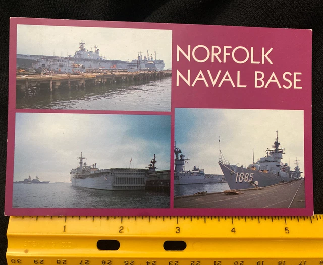 VINTAGE NORFOLK NAVAL Base Virginia VA Ships 1085 Carrier Battleships