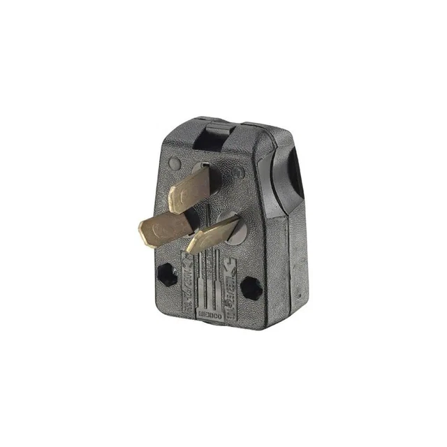 30/50 Amp 3-Pole Angle Plug NEMA 10-30P/10-50P, Black