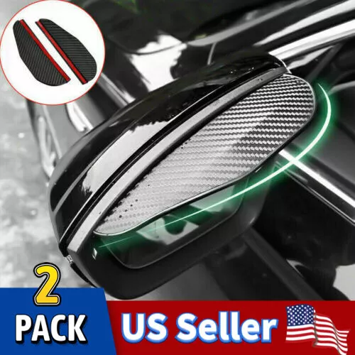 2-Pack Carbon Fiber Car Rear View Side Mirror Rain Board Eyebrow Guard Sun Visor