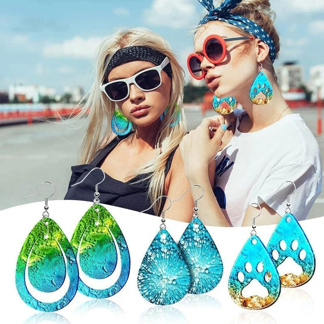 113Pcs Resin Earring Mold Teardrop Silicone Mold for Epoxy DIY Jewelry Mold 2