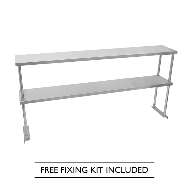 Over Shelf Double Kitchen Prep Stainless Steel Catering 1500mm