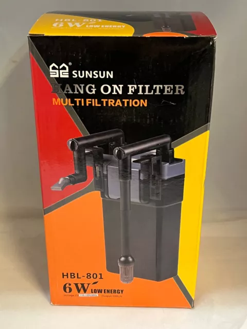Hang On Back Filter 3 Filter Boxes 6w Fish Tank Aquarium Filter Hbl 801