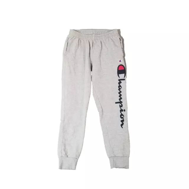 CHAMPION SWEATPANTS GYM Lounge men's large gray heavy fleece spell out ...
