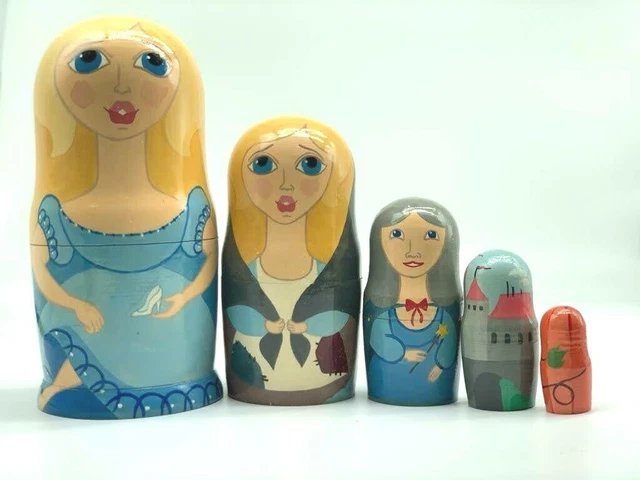 Matroschka 5tlg. Märchen Soluschka Aschenputtel 18 cm