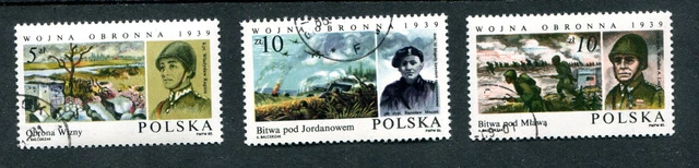 Briefmarken, Polen, Polska, Kpl Satz, Wojna obronna 1939, 1985 + 86, gestempelt