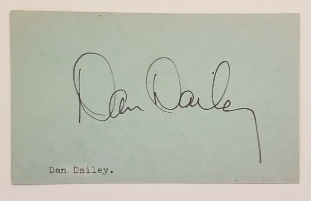 Dan Dailey American Dancer & Actor Hand Signed 3X5 Index Card