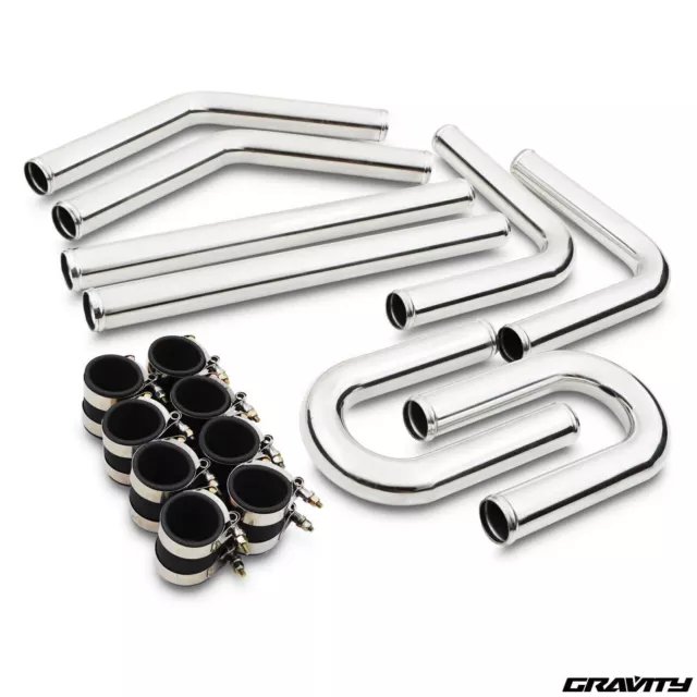 2" 50mm ALLOY CUSTOM DIY TURBO BOOST FRONT MOUNT INTERCOOLER FMIC HARD PIPE KIT