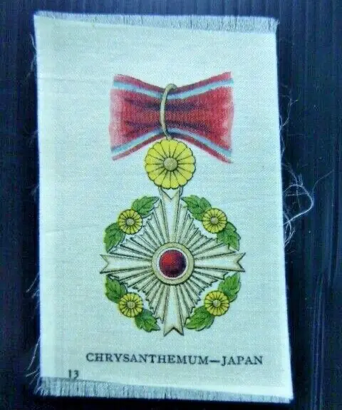 I.t.c. Ww1 Silk 1915 "Orders And Military Medals" Chrysanthemum  - Japan No.13