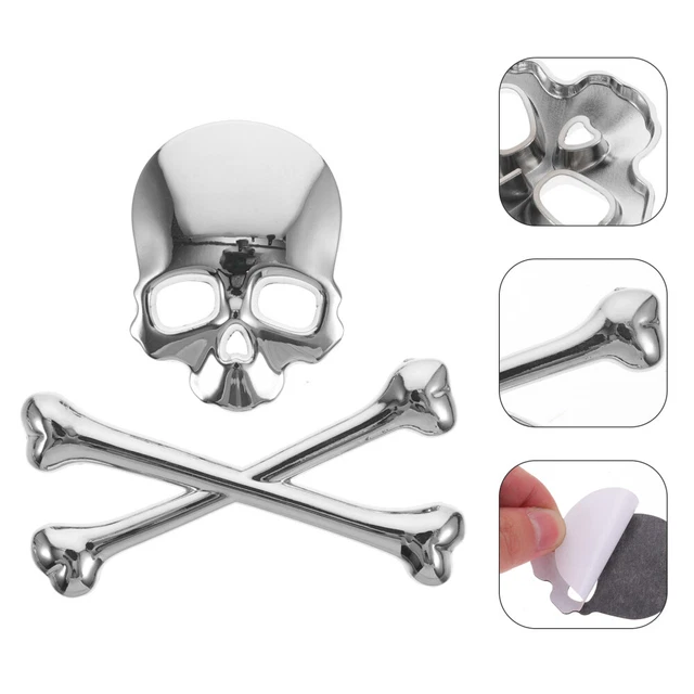 Adesivi Ossa Incrociate Teschio Emblemi Auto Distintivi Decalcomanie Decorative