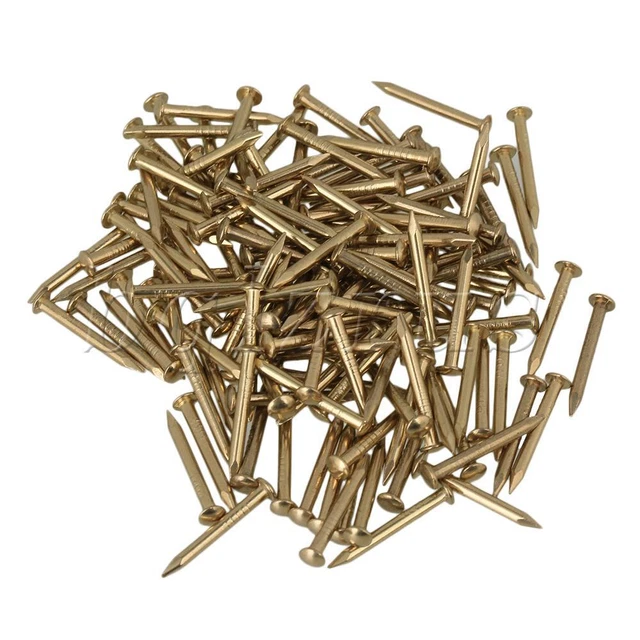 15mm Round Head Brass Brass Furniture Miniature Nails Set of 100