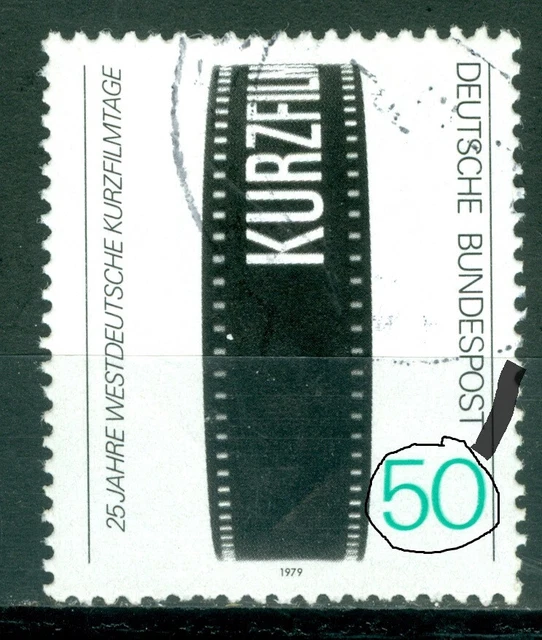 Bund gestempelt Nr. 1003 DD, Plattenfehler „Doppeldruck der Farbe Lebhaftopalgrü