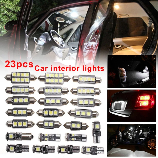 23pcs LED Car Light Bulb Interior Map Dome Trunk License Plate Lamps Kit