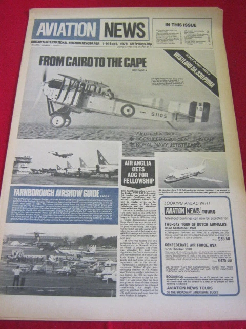 AVIATION NEWS - FROM CAIRO TO THE CAPE - 1 Sept 1978 v 7 # 7