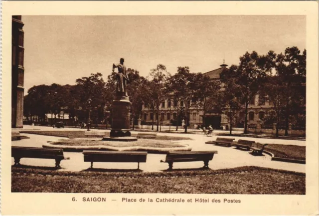 CPA AK VIETNAM SAIGON Place de la Cathedrale INDOCHINA (1222891)