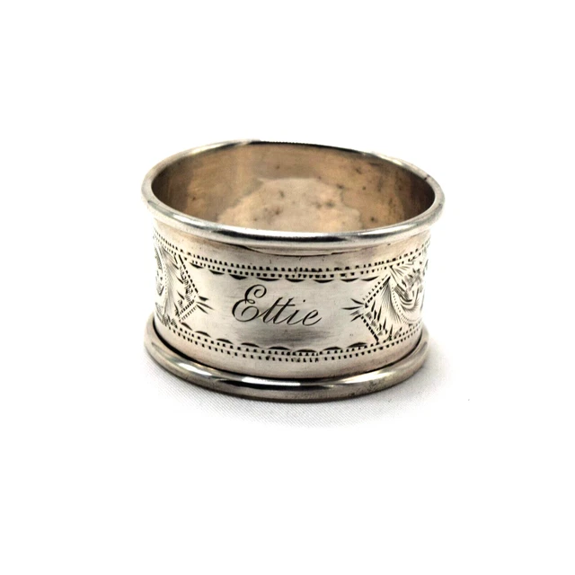 Art Deco 1924 Rolason Brothers Birmingham Sterling Silver Napkin Ring - Ettie