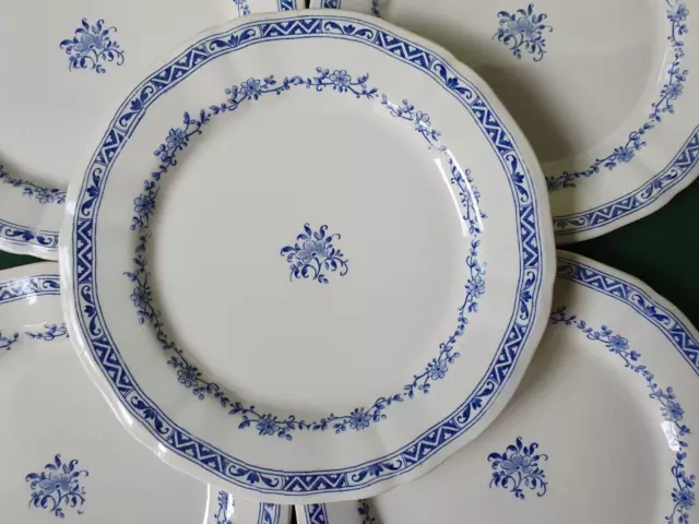 6 grandes Assiettes Plates anciennes Faïence de Gien de 1900 (26,5 cm) (lot n°3)