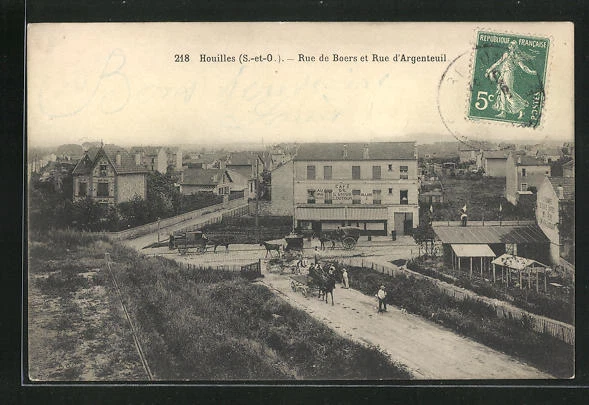 CPA Houilles, Rue de Boers and Rue d'Argenteuil