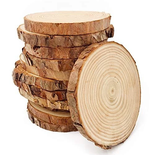 William Craft Unfinished Natural Wood Slices 12 Pcs 3.5-4 12 3.5-4inch